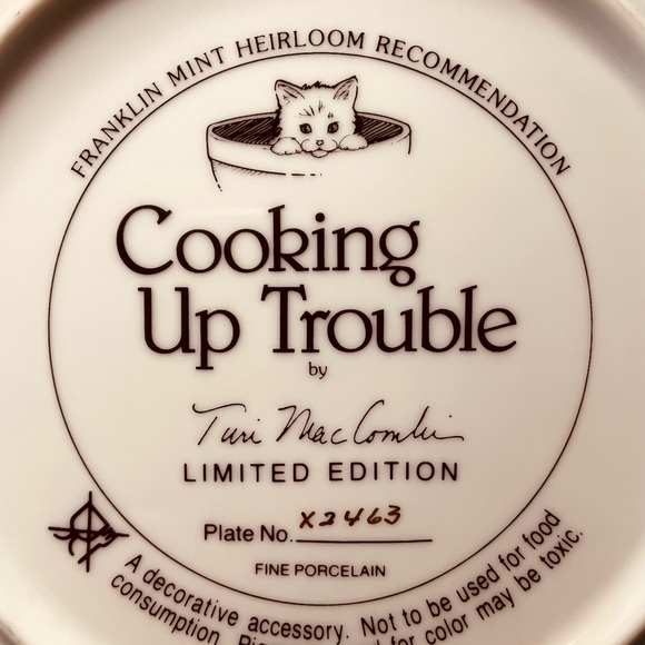 Franklin Mint Collector Plate, Cooking Up Trouble, Cats, Signed - Picture 6 of 6
